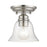 Livex Moreland 1 Light Small Semi-Flush, Brushed Nickel/Clear - 46481-91