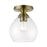 Livex Catania 1 Light Semi-Flush, Antique Brass/Clear - 46500-01