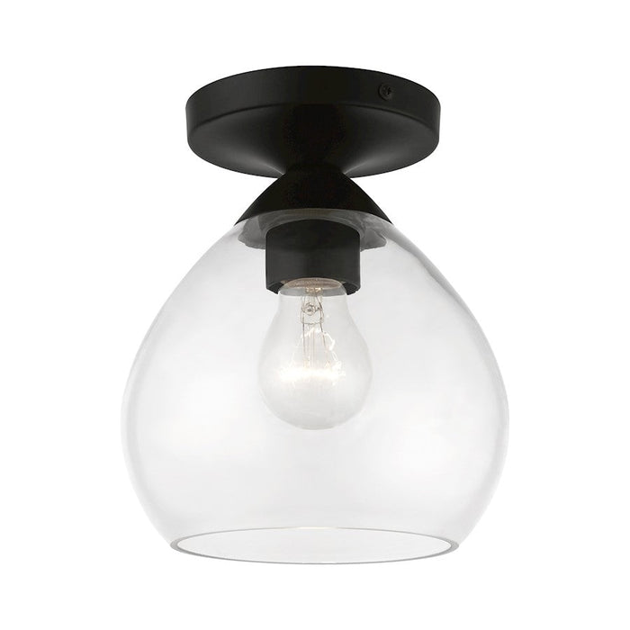 Livex Catania 1 Light Semi-Flush, Black/Clear - 46500-04