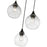 Livex Catania 3 Light Multi Pendant, Black/Brushed Nickel/Clear