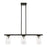 Livex Cityview 3 Light Linear Chandelier, Black/Brushed Nickel/Clear - 46713-04