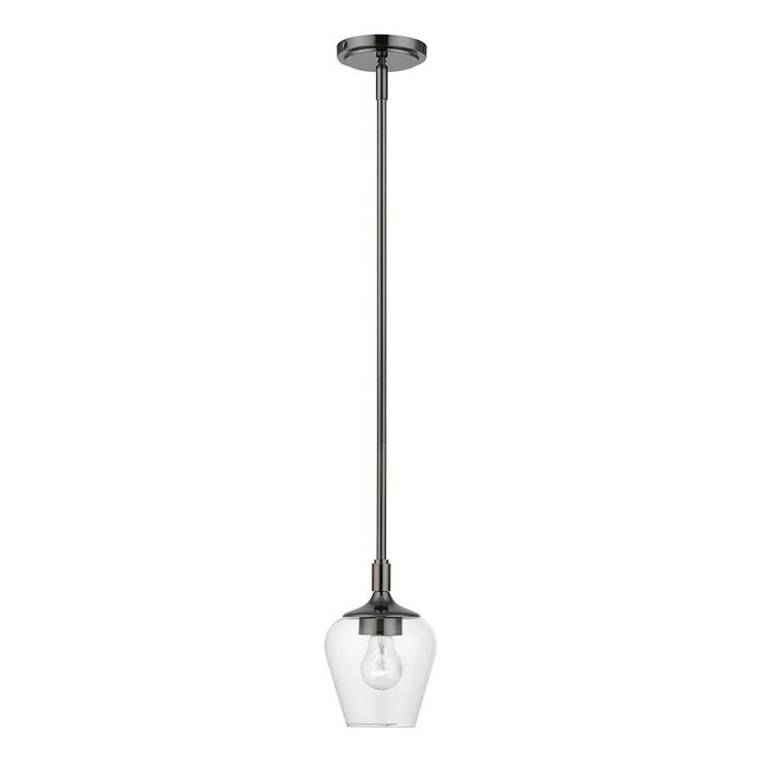 Livex Willow 1 Light Single Pendant, Black Chrome/Clear - 46721-46