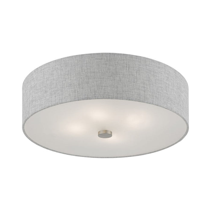 Livex Dakota Semi-Flush, Nickel/White/Urban Gray/White