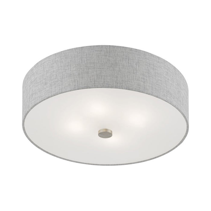 Livex Dakota Semi-Flush, Nickel/White/Urban Gray/White