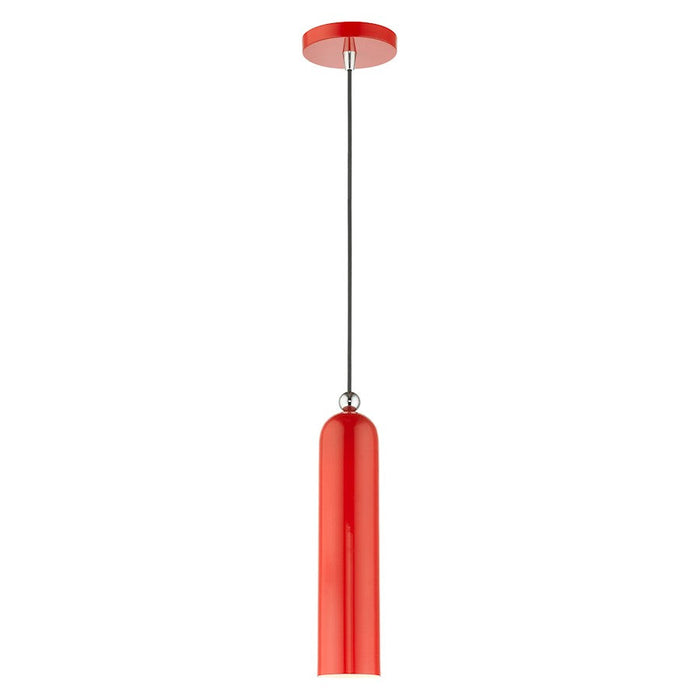 Livex Ardmore 1 Light Pendant, Shiny Red - 46751-72