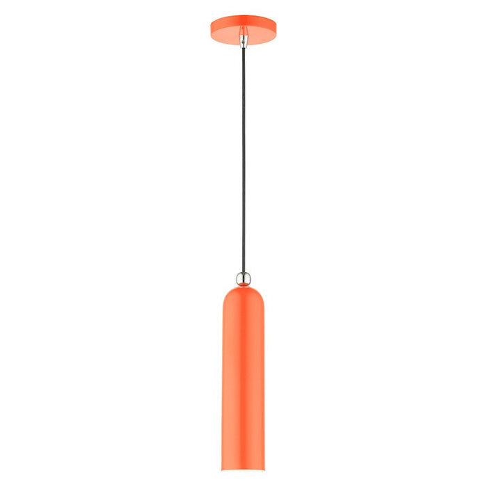 Livex Ardmore 1 Light Pendant, Shiny Orange - 46751-77