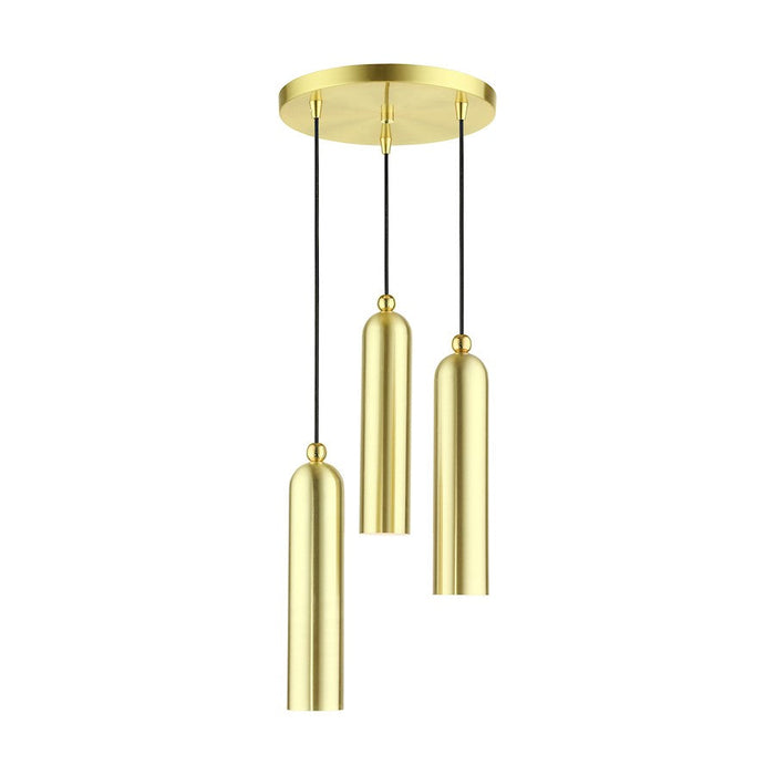 Livex Ardmore 3 Light Pendant, Satin Brass - 46753-12