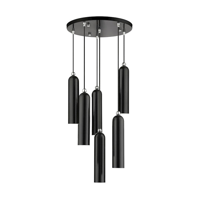 Livex Ardmore 6 Light Pendant, Shiny Black - 46756-68