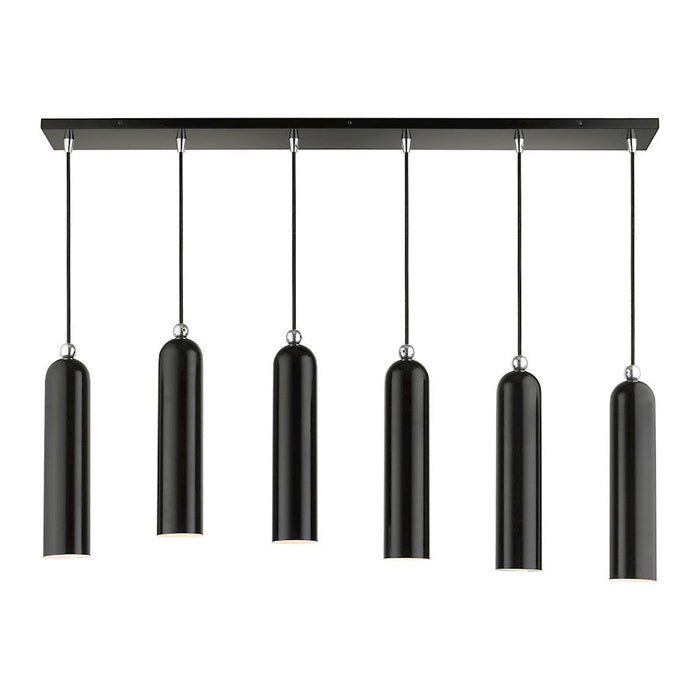 Livex Ardmore 6 Light Linear Pendant, Shiny Black - 46757-68