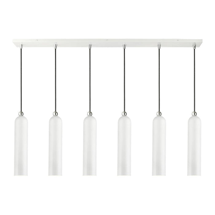 Livex Ardmore 6 Light Linear Pendant, Shiny White Finish - 46757-69