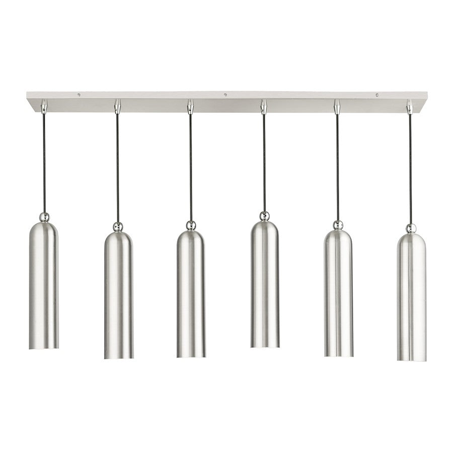 Livex Ardmore 6 Light Linear Pendant, Brushed Nickel - 46757-91