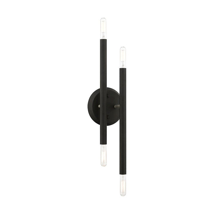 Livex Soho 4 Light ADA Sconce, Black/Brushed Nickel - 46771-04