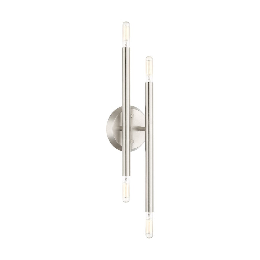 Livex Soho 4 Light Sconce, Brushed Nickel - 46771-91