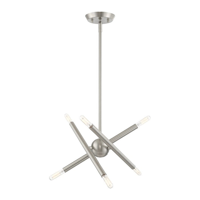 Livex Soho 6 Light Chandelier, Brushed Nickel - 46773-91