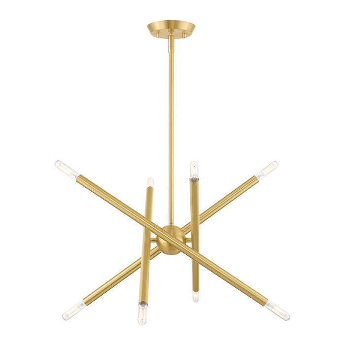 Livex Soho 22.5" 8 Light Chandelier, Satin Brass - 46774-12