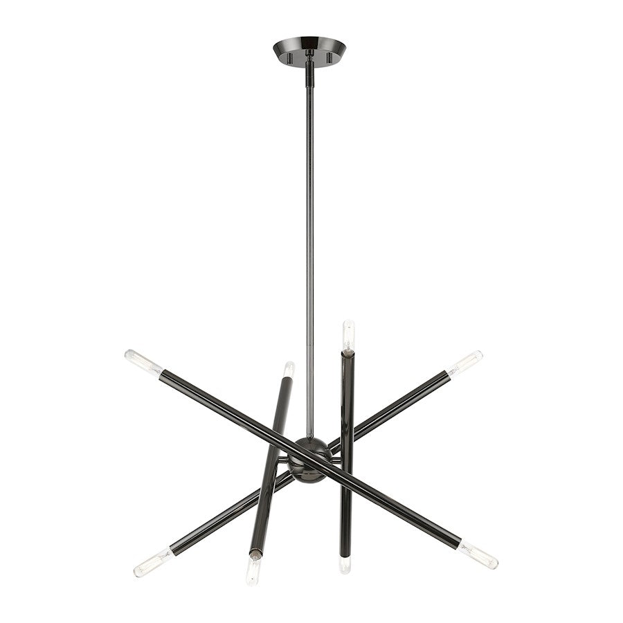 Livex Soho 8 Light Chandelier, Black Chrome - 46774-46