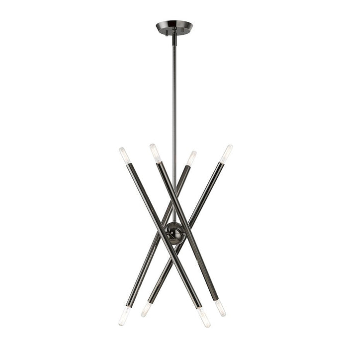 Livex Soho 8 Light Chandelier, Black Chrome