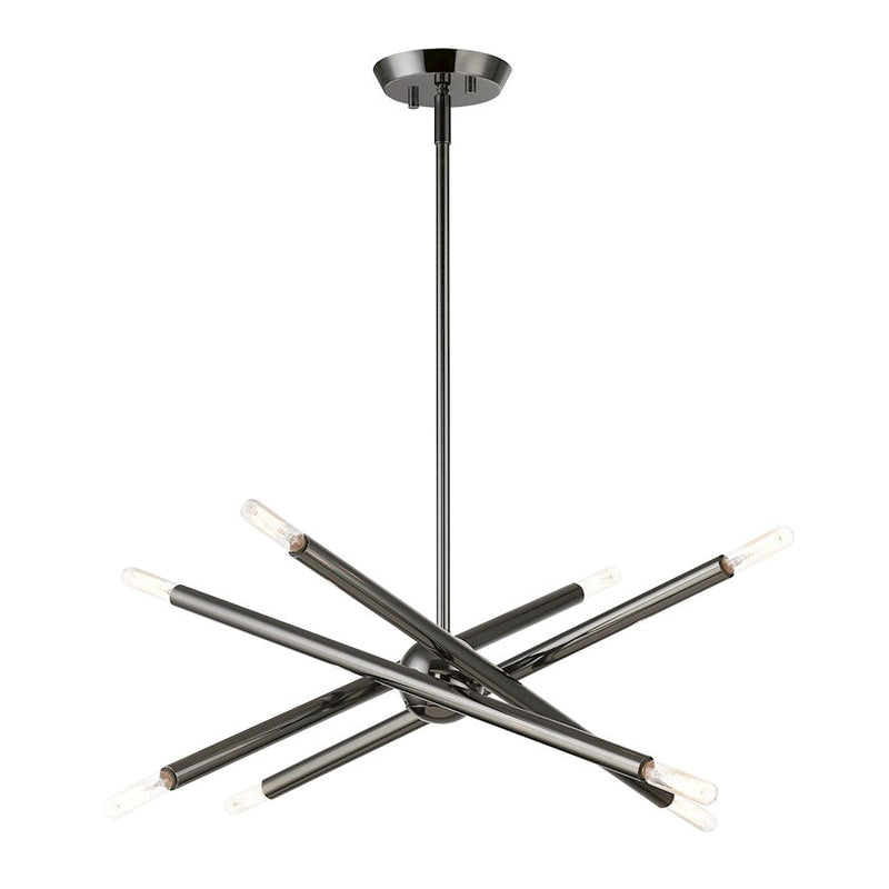 Livex Soho 8 Light Chandelier, Black Chrome