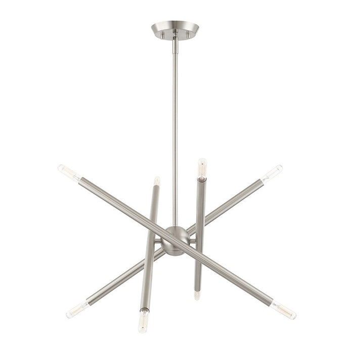 Livex Soho 22.5" 8 Light Chandelier, Brushed Nickel - 46774-91