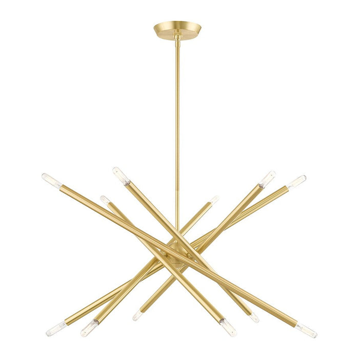 Livex Soho 12 Light Chandelier, Satin Brass - 46776-12