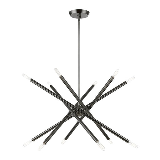 Livex Soho 12 Light Chandelier, Black Chrome - 46776-46