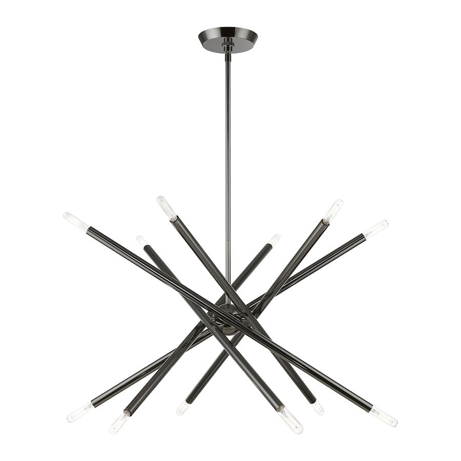 Livex Soho 12 Light Chandelier, Black Chrome - 46776-46