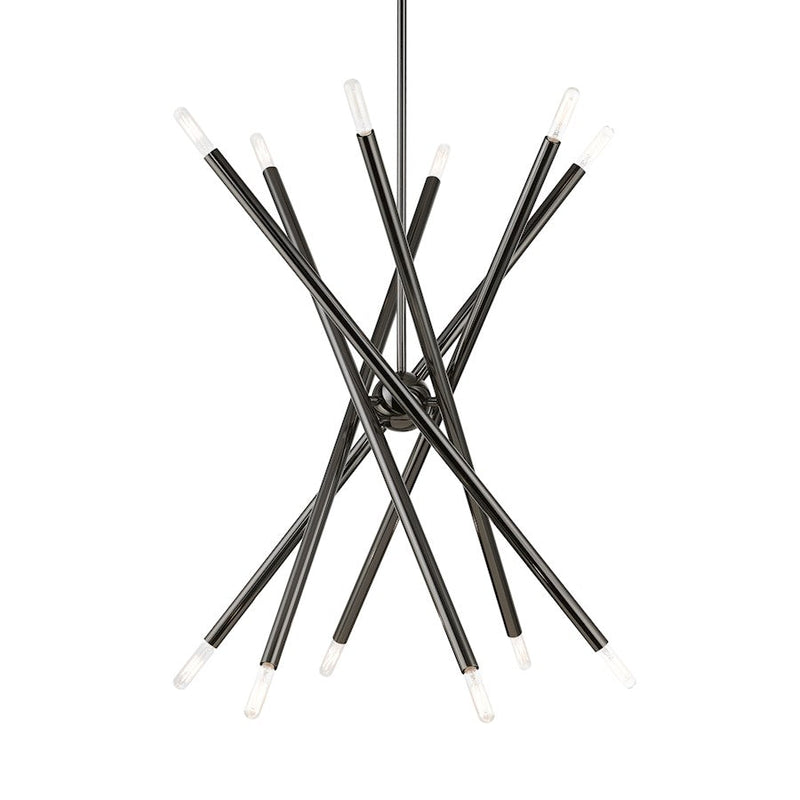 Livex Soho 12 Light Chandelier, Black Chrome