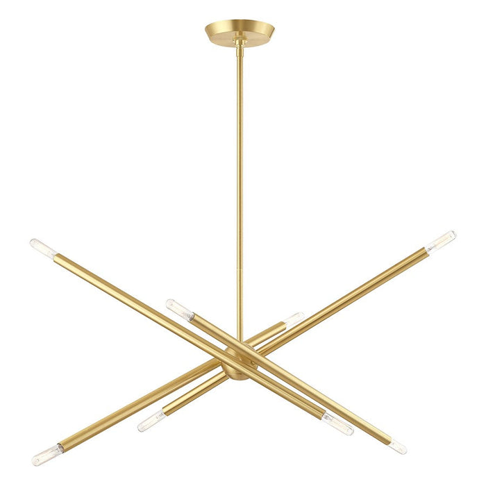 Livex Soho 8 Light Chandelier, Satin Brass - 46778-12