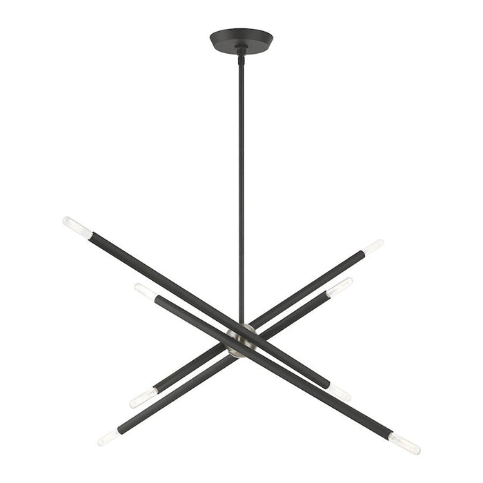 Livex Soho 8 Light Linear Chandelier, Scandinavian Gray - 46778-76