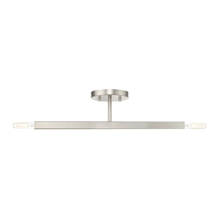 Livex Monaco 2 Light Semi- Flush Mount, Brushed Nickel - 46842-91