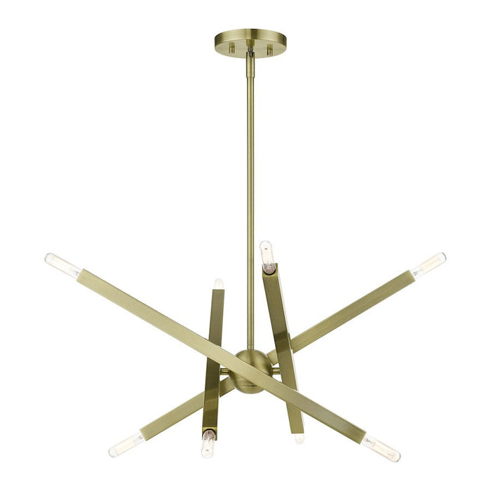 Livex Monaco 8 Light Chandelier, Brass - 46844-01