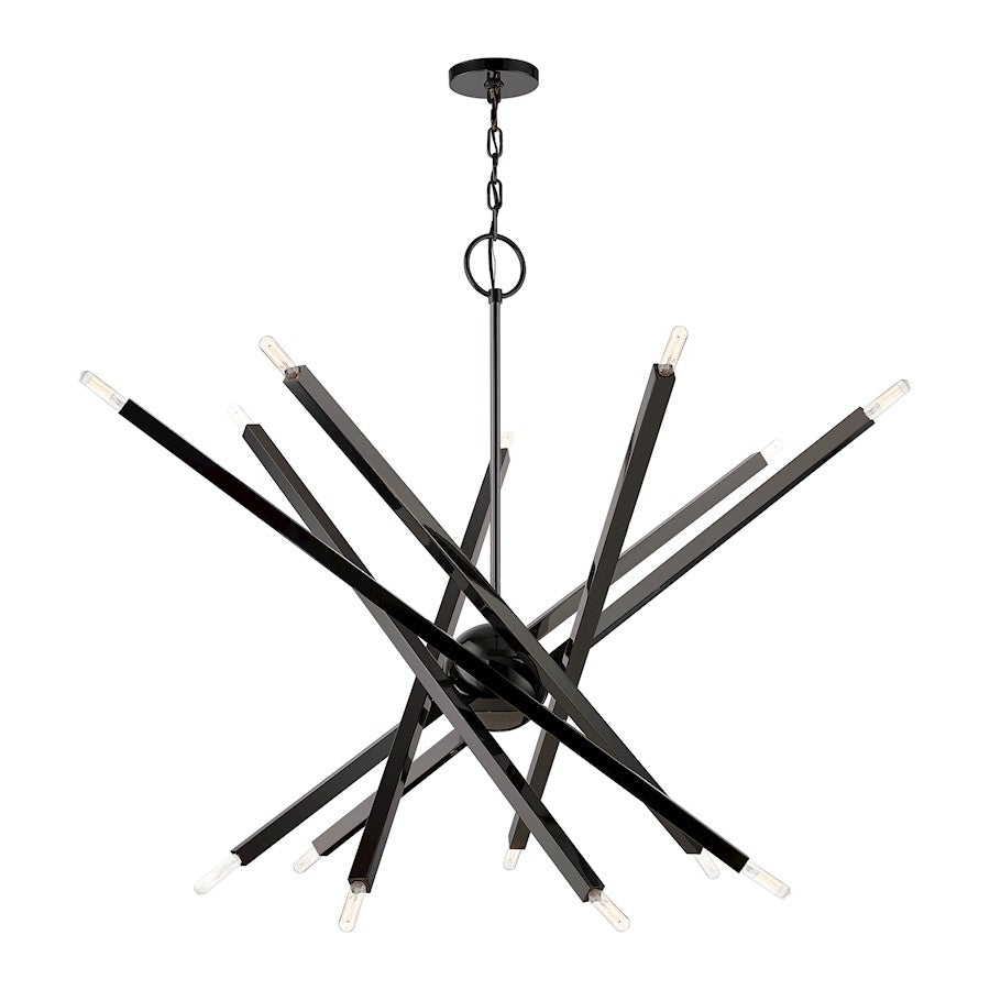 Livex Monaco 14 Light Extra Large Chandelier, Black Chrome - 46847-46