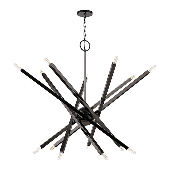 Livex Monaco 14 Light Extra Large Chandelier, Black Chrome