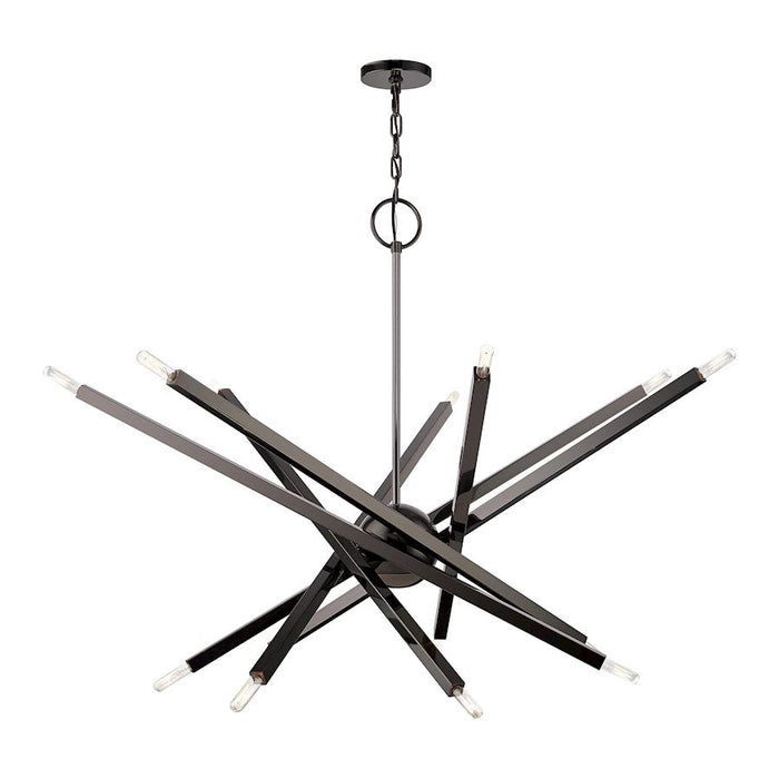 Livex Monaco 14 Light Extra Large Chandelier, Black Chrome