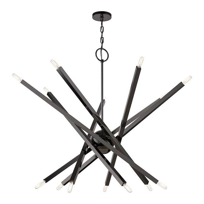 Livex Monaco 14 Light Extra Large Chandelier, Black Chrome