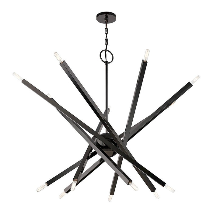 Livex Monaco 14 Light Extra Large Chandelier, Black Chrome