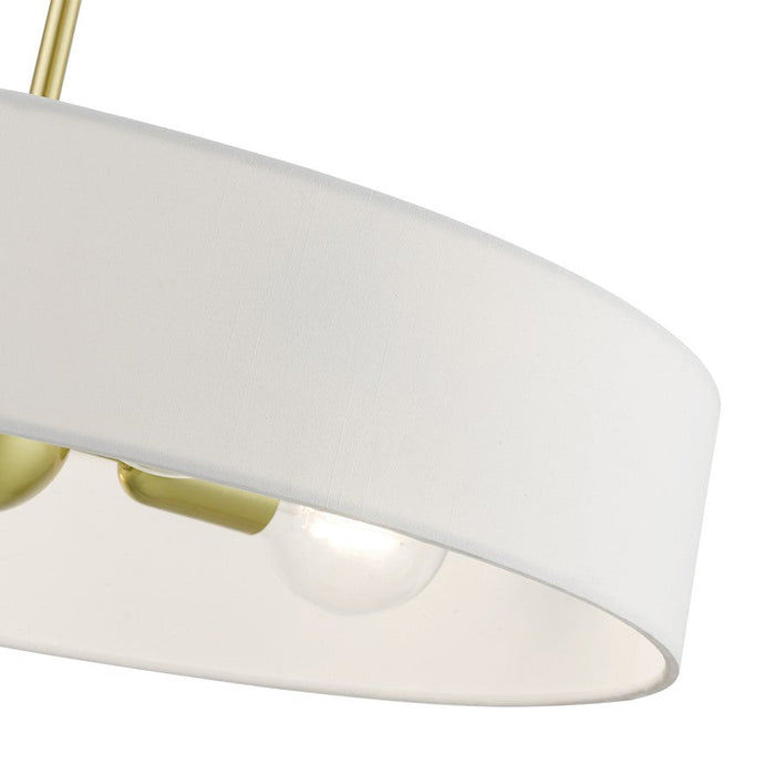 Livex Venlo Drum Pendant, Brass/White/Off-White