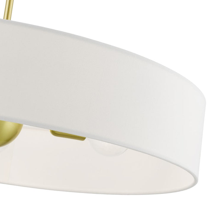 Livex Venlo Drum Pendant, Brass/White/Off-White