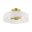 Livex Venlo 4 Light Semi-Flush Mount, Brass/White/Off-White Fabric