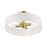 Livex Venlo 4 Light Semi-Flush Mount, Brass/White/Off-White Fabric