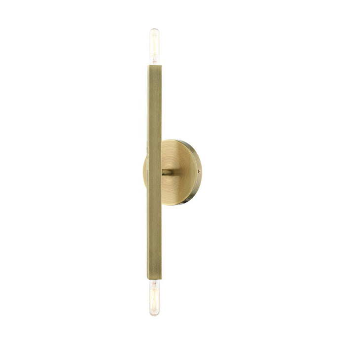 Livex Monaco 2 Light ADA Wall Sconce, Antique Brass - 46981-01