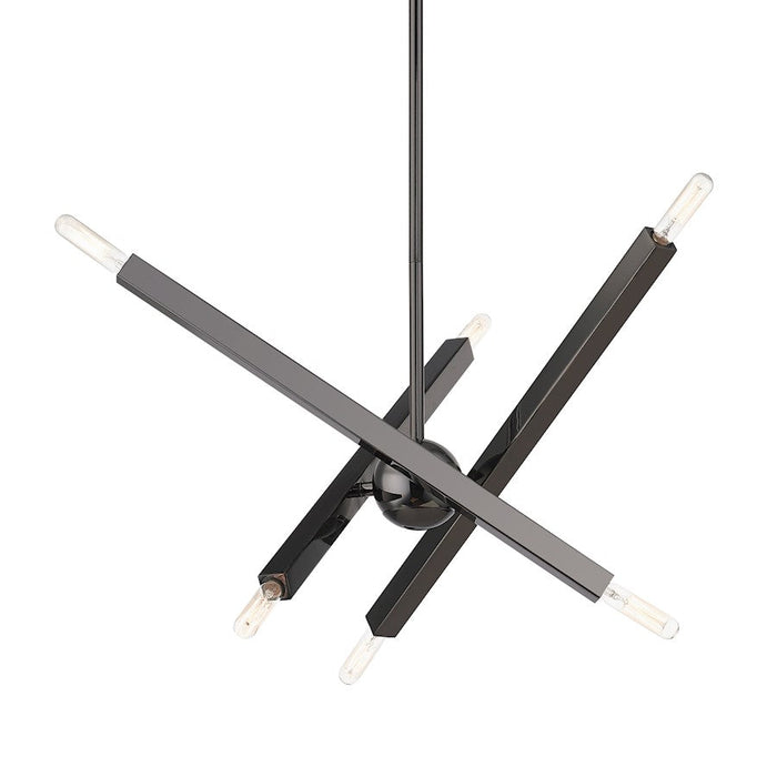 Livex Monaco 6 Light Chandelier, Black Chrome