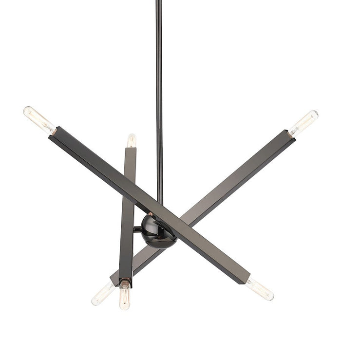 Livex Monaco 6 Light Chandelier, Black Chrome