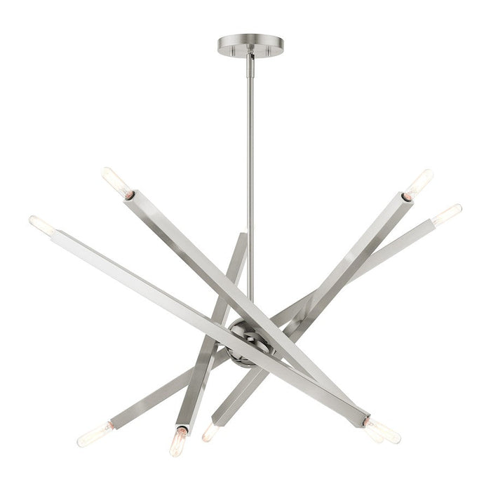 Livex Monaco 10 Light Chandelier, Brushed Nickel - 46986-91