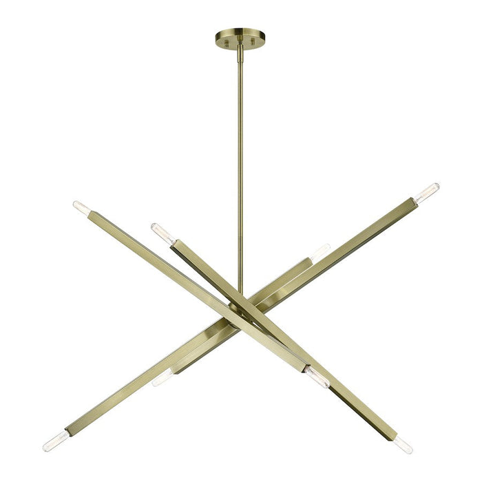 Livex Monaco 8 Light Large Linear Chandelier, Brass - 46987-01