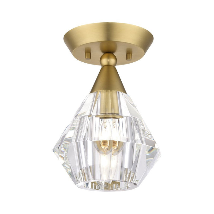 Livex Brussels 1 Light Crystal Semi-Flush Mount