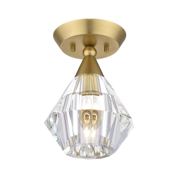 Livex Brussels 1 Light Crystal Semi-Flush Mount