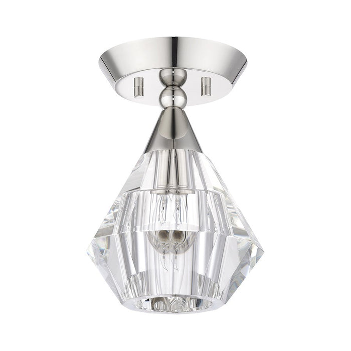 Livex Brussels 1 Light Crystal Semi-Flush Mount