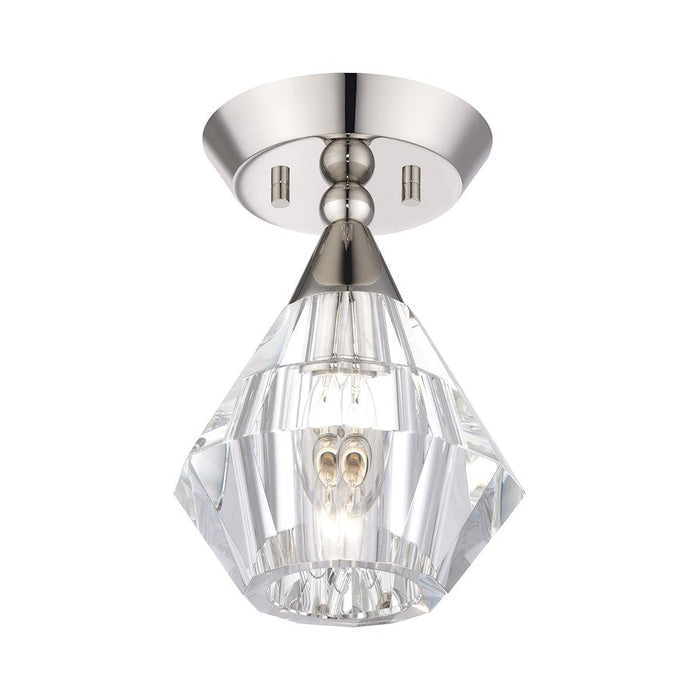 Livex Brussels 1 Light Crystal Semi-Flush Mount