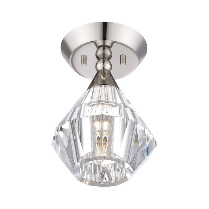 Livex Brussels 1 Light Crystal Semi-Flush Mount